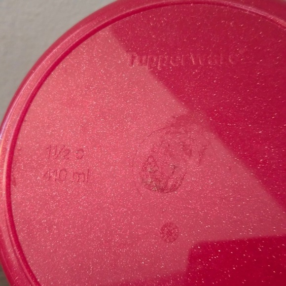 Tupperware Red Glitter Round Food Storage Containers Set of 3 700ml 440ml - Picture 4 of 9